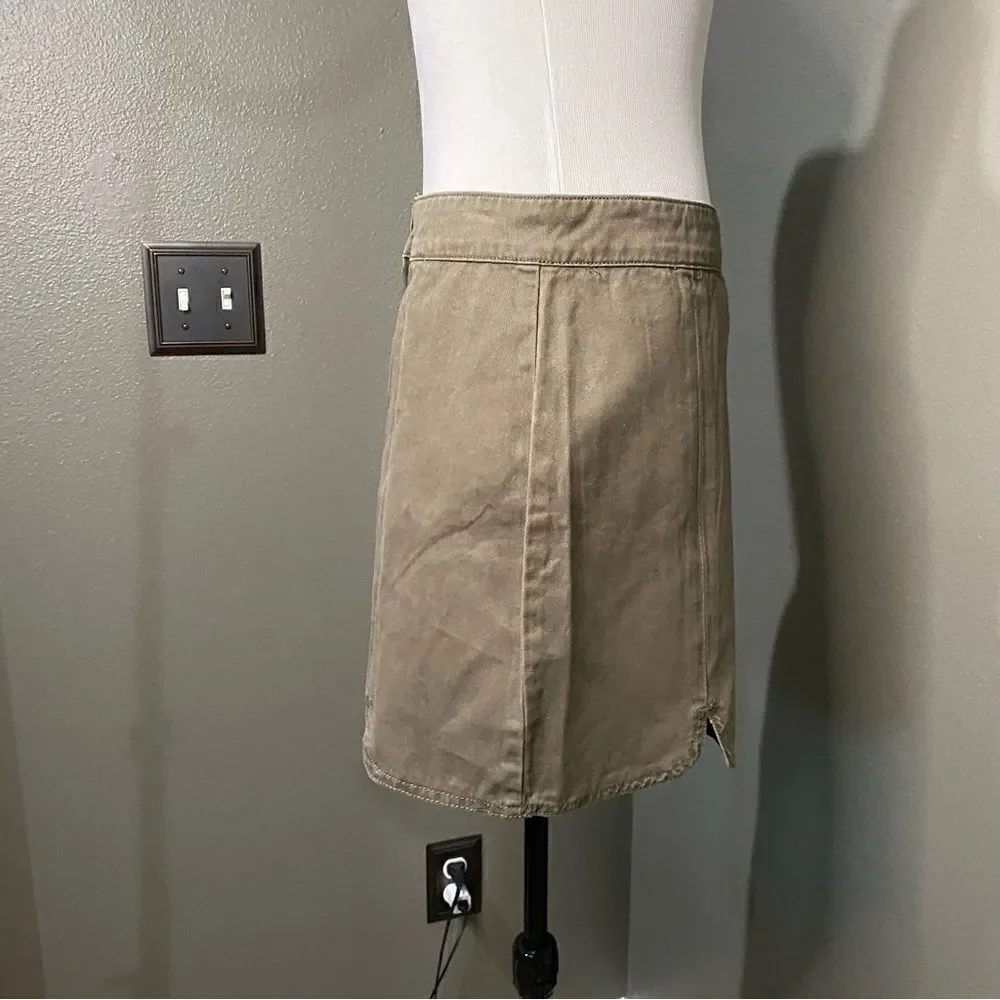 NWT Forever 21 Olive Green Scalloped Mini Skirt